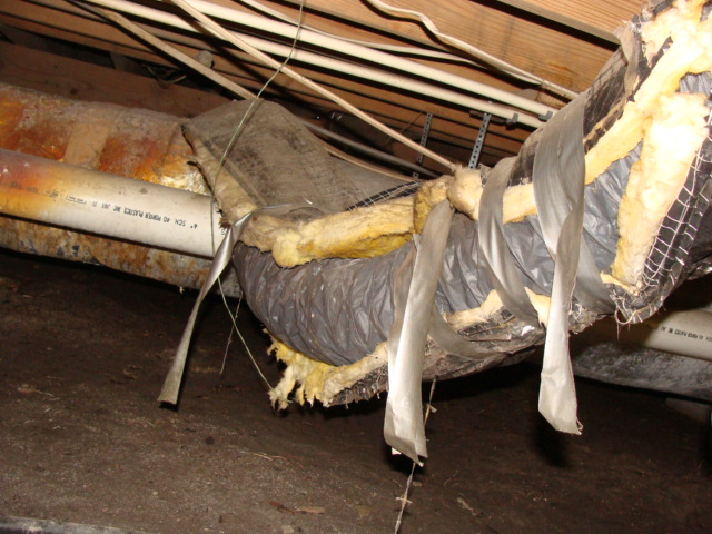 Ventilation ducting in crawlspace falling and insulation has been damaged - resulting in inadequate heating/cooling and increased energy costs.